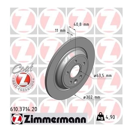 Zimmermann Brake Disc - Standard/Coated, 610371420 610371420